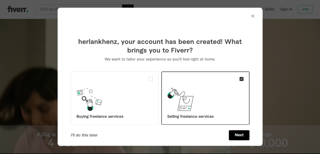 So registrieren Sie sich bei Fiverr